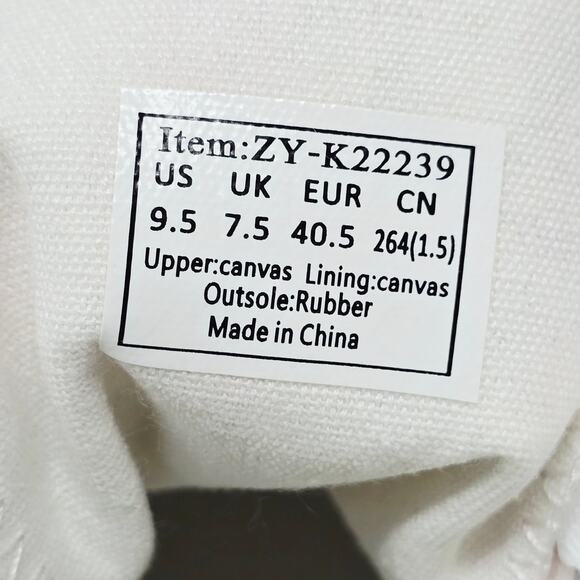 ZGE Canvas Style ZY-K22239 Beautiful Floral Low Top Women's Shoes 9.5 NWOT - Picture 7 of 8